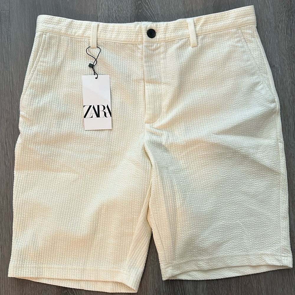 Large size linen short ivory color